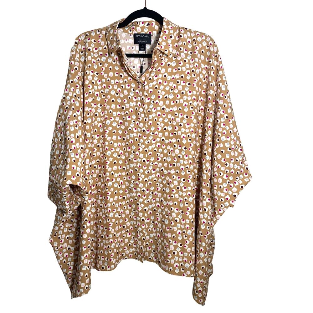 St John Exclusively for Nordstrom Silk‎ Blend Dolman Batwing Blouse sz S NWT
